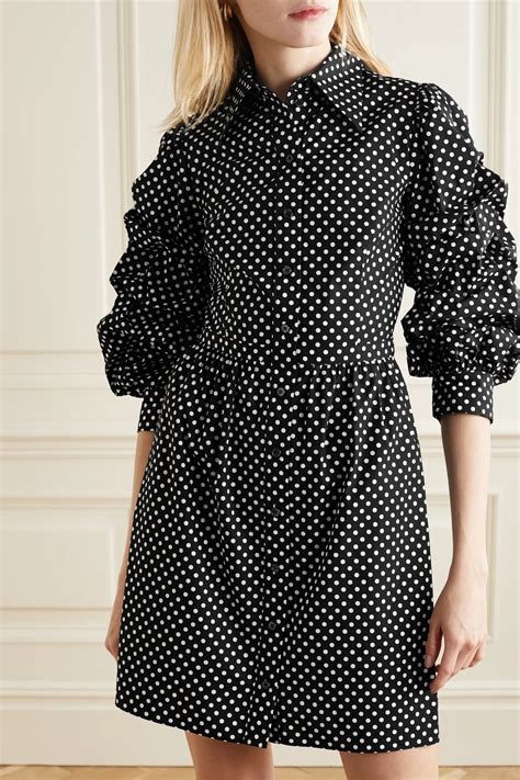 michael kors black and white dots dress|Michael Kors white mini dress.